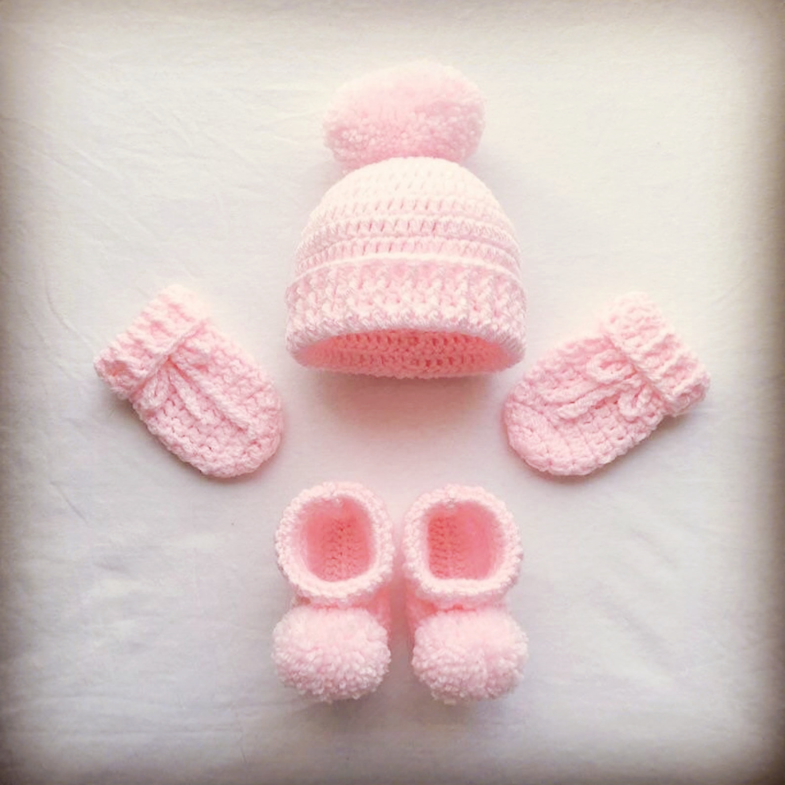 Crochet Baby Cap and Booties Set