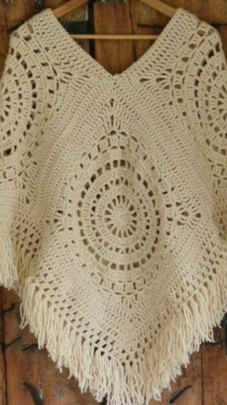 Crochet Multi Color Poncho - Image 2