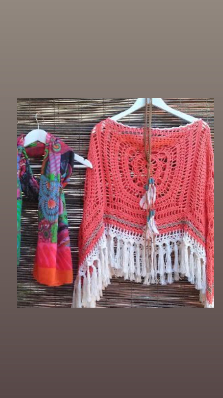 Crochet Multi Color Poncho