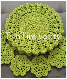 Pistachio Green Place Mats with Coasters