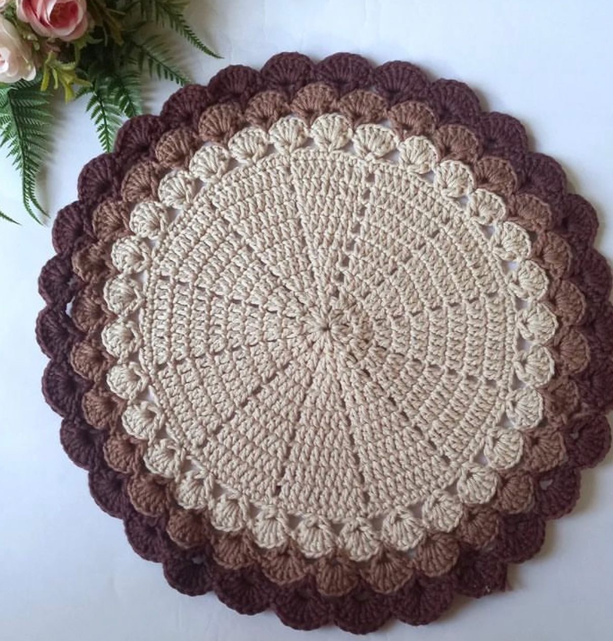Table Mat Handmade Shades of Brown