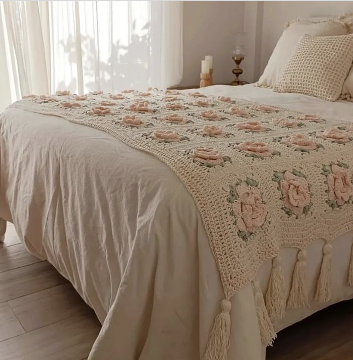 Bed Throw Hand Crocheted