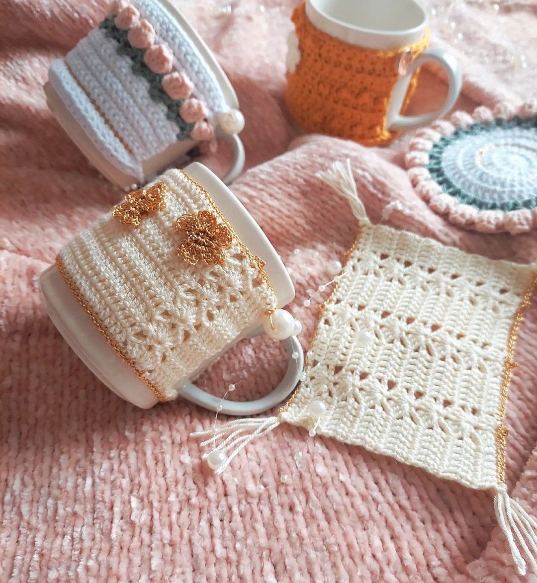 Mug Cover / Mug Warmer /Mug Cozy with Coaster - Image 3