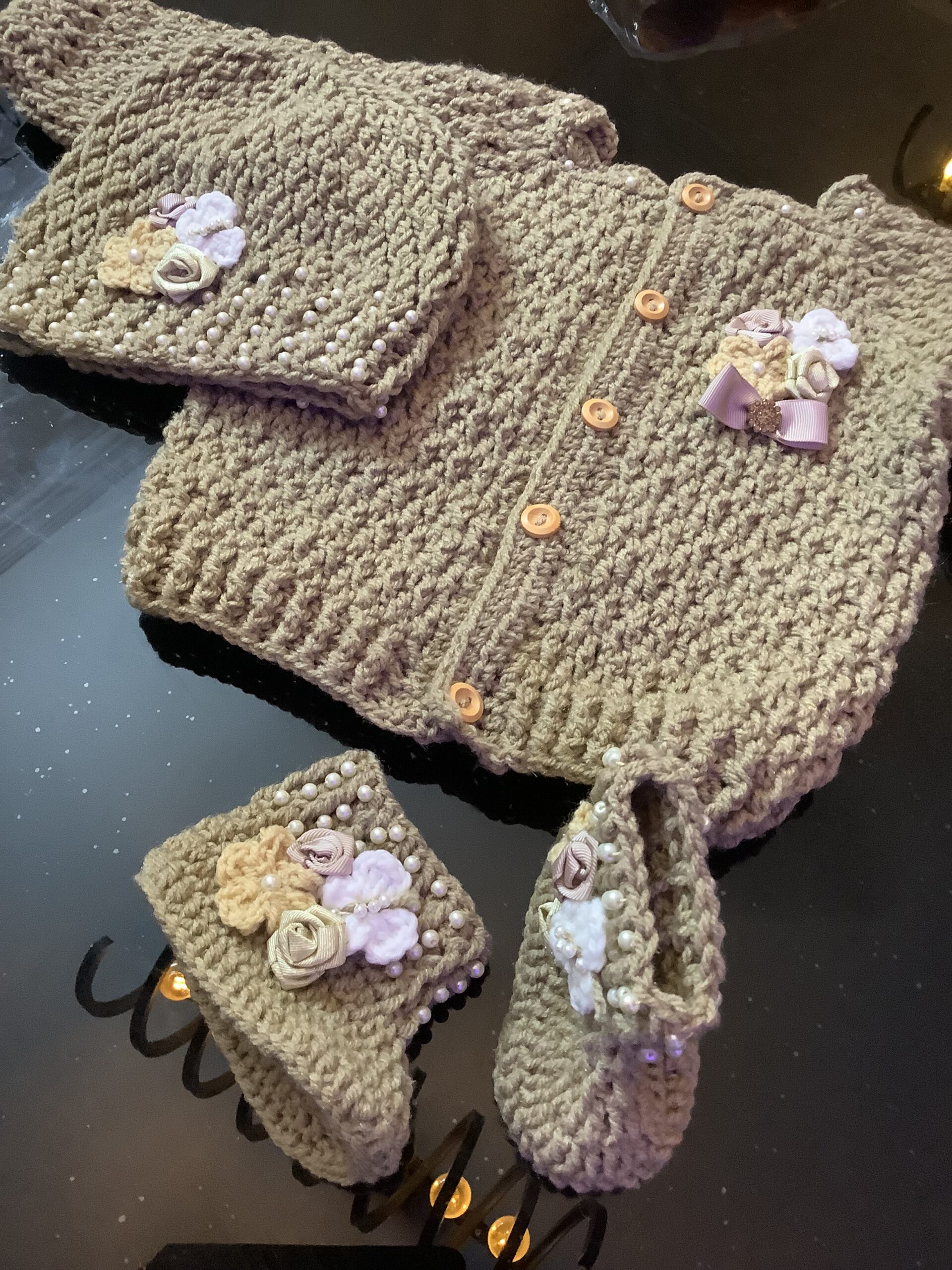 Crochet Sweater: Beaded Bliss Ensemble - Image 2