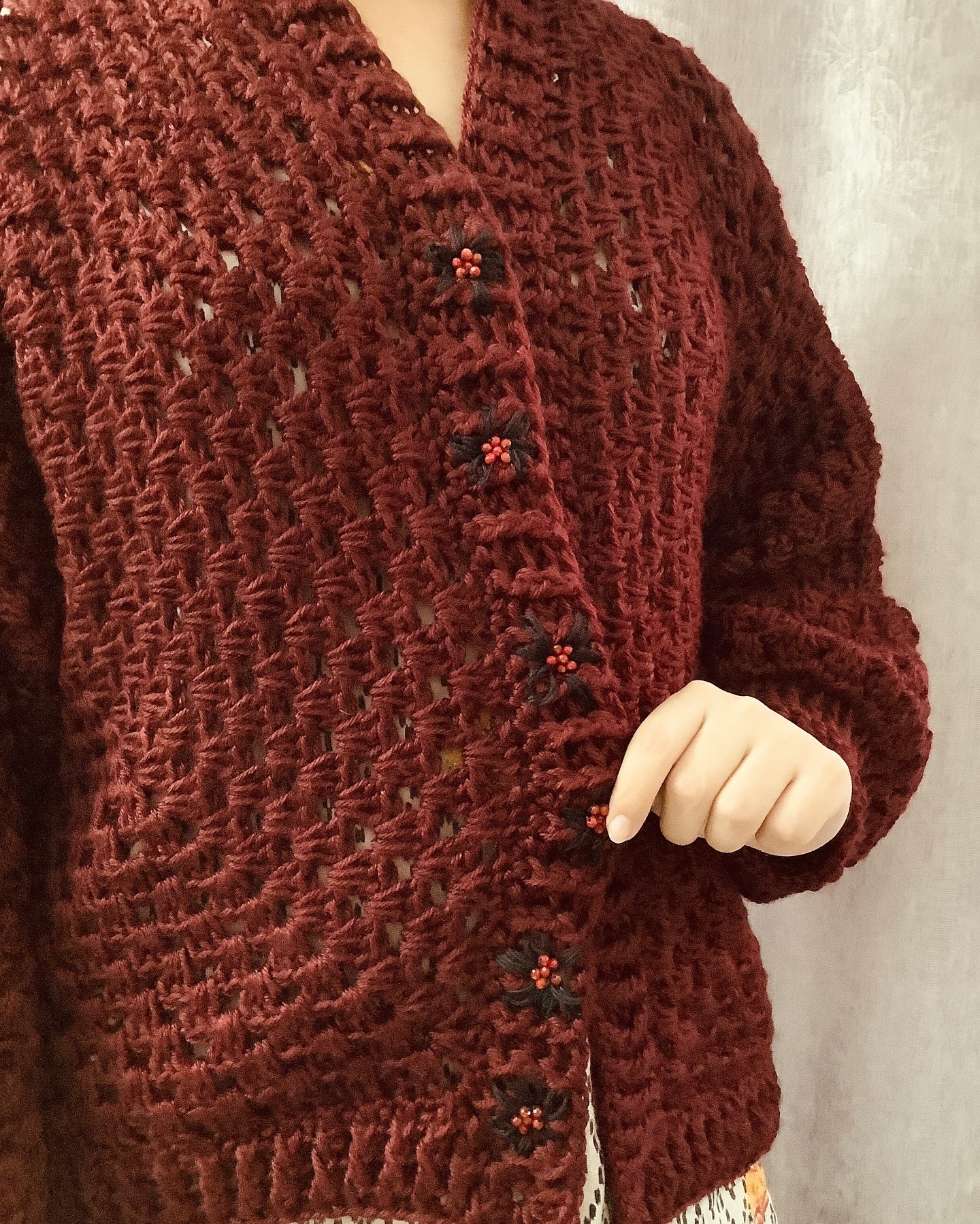 Handmade and Crocheted Maroon - Image 3